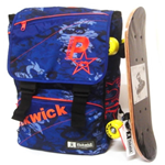 Pickwick 1363 Zaino Estensibile Skateboard Azzurro Scuola