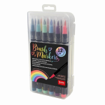 Legami Pennarelli Brush Markers confezione da 12 Colori forti BUMA0001