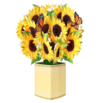 Origamo Florever Flobouquet Biglietto Auguri Vaso Fiori FQ001 Girasoli