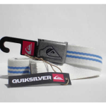 Quicksilver Low Tide Cintura A Righe Fibbia In Metallo Bianco