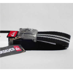 Quicksilver Low Tide Cintura A Righe Fibbia In Metallo Nero