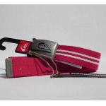 Quicksilver Low Tide Cintura A Righe Fibbia In Metallo Rosso