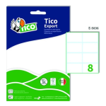 Tico Etichette Adesive dimensioni Etichetta 58x36 mm foglio con 8 etichette busta contenente 10 fogli