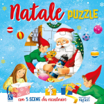 Natale Puzzle Libro bambini con all'interno 5 scene puzzle da ricostruire