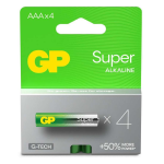 GP Batteria Super Alcalina 1,5V Mini Stilo AAA - Confezione da 4 Pezzi